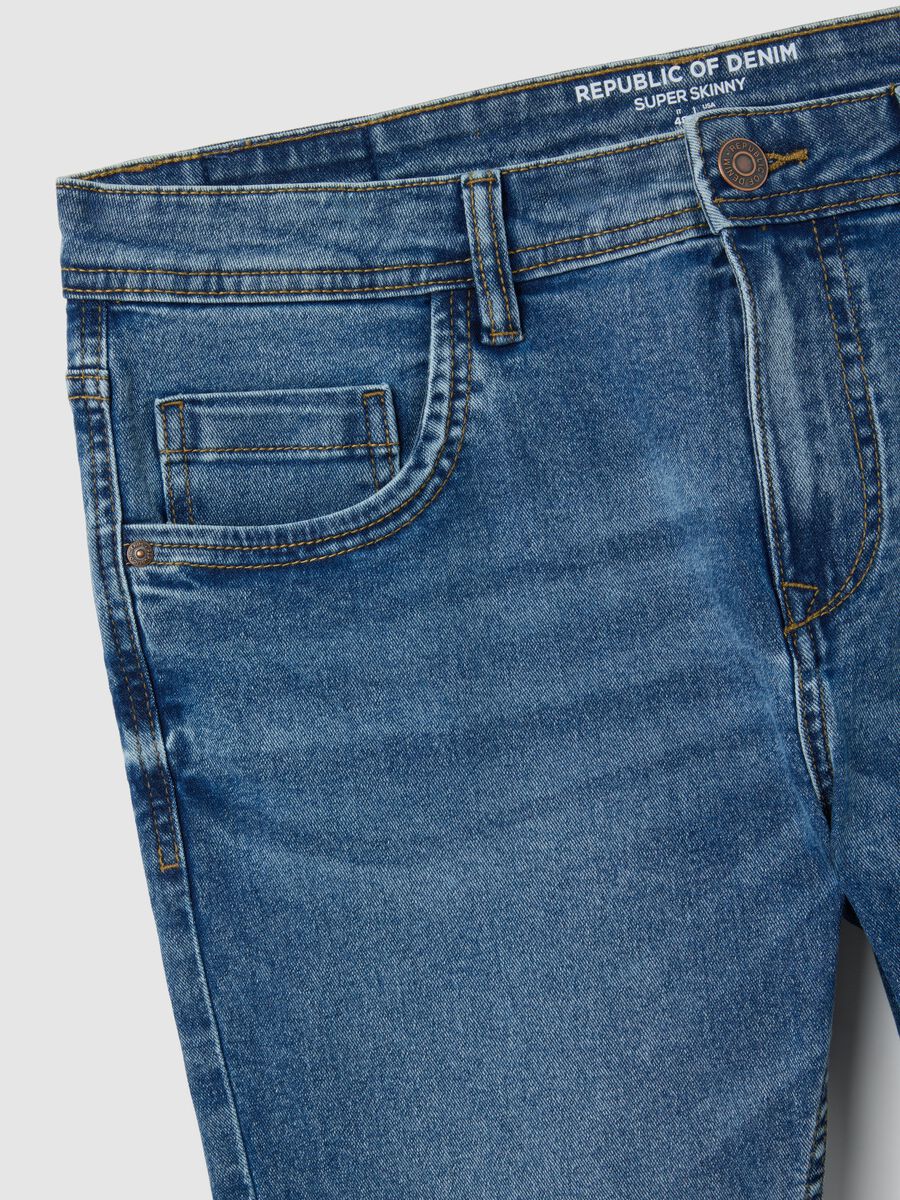 Men's Super Skinny Blue Denim Jeans_5