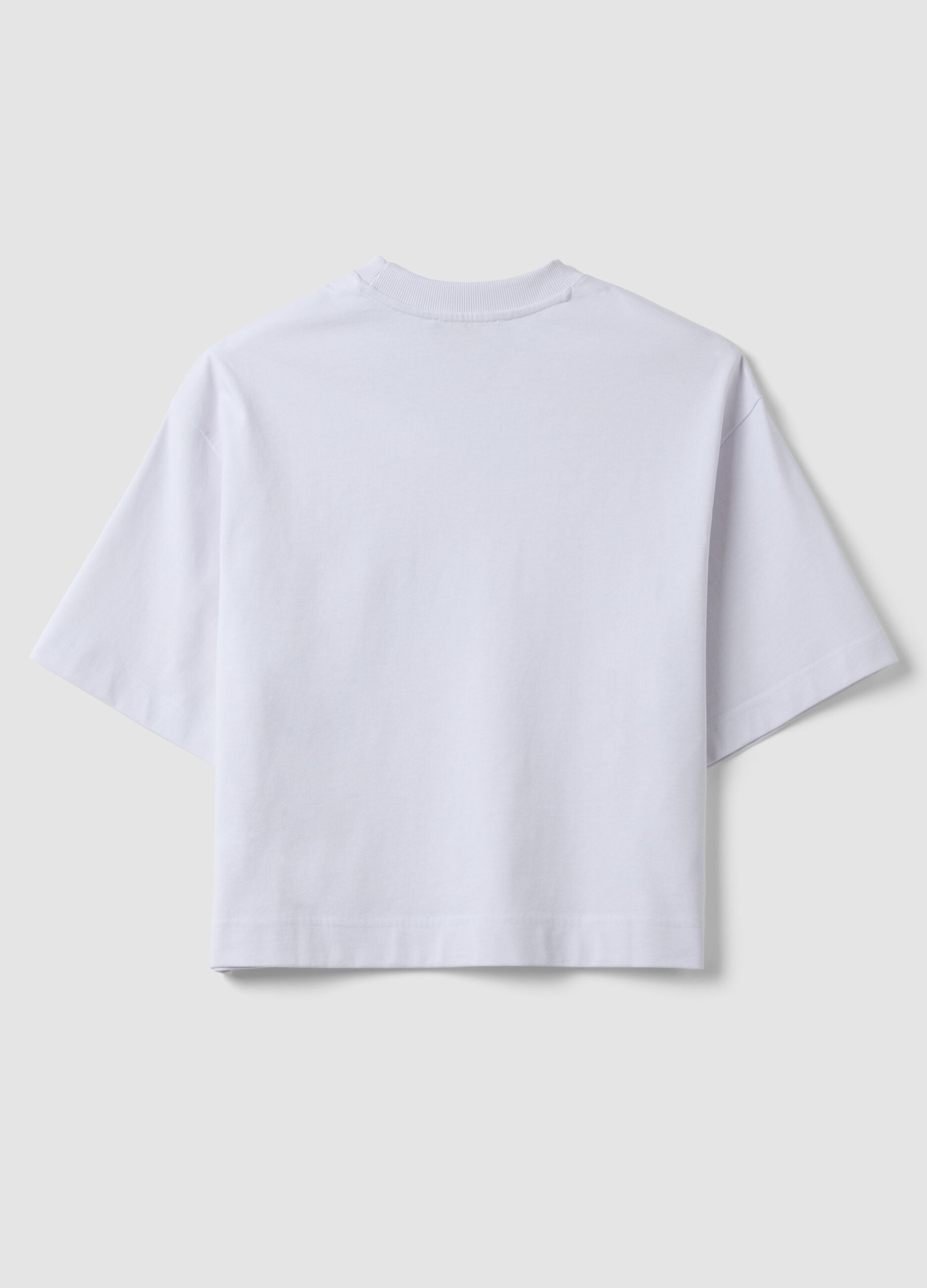 Wei&szlig;es Regular-Fit T-Shirt aus Jersey in Baumwollmix mit Rundhalsausschnitt