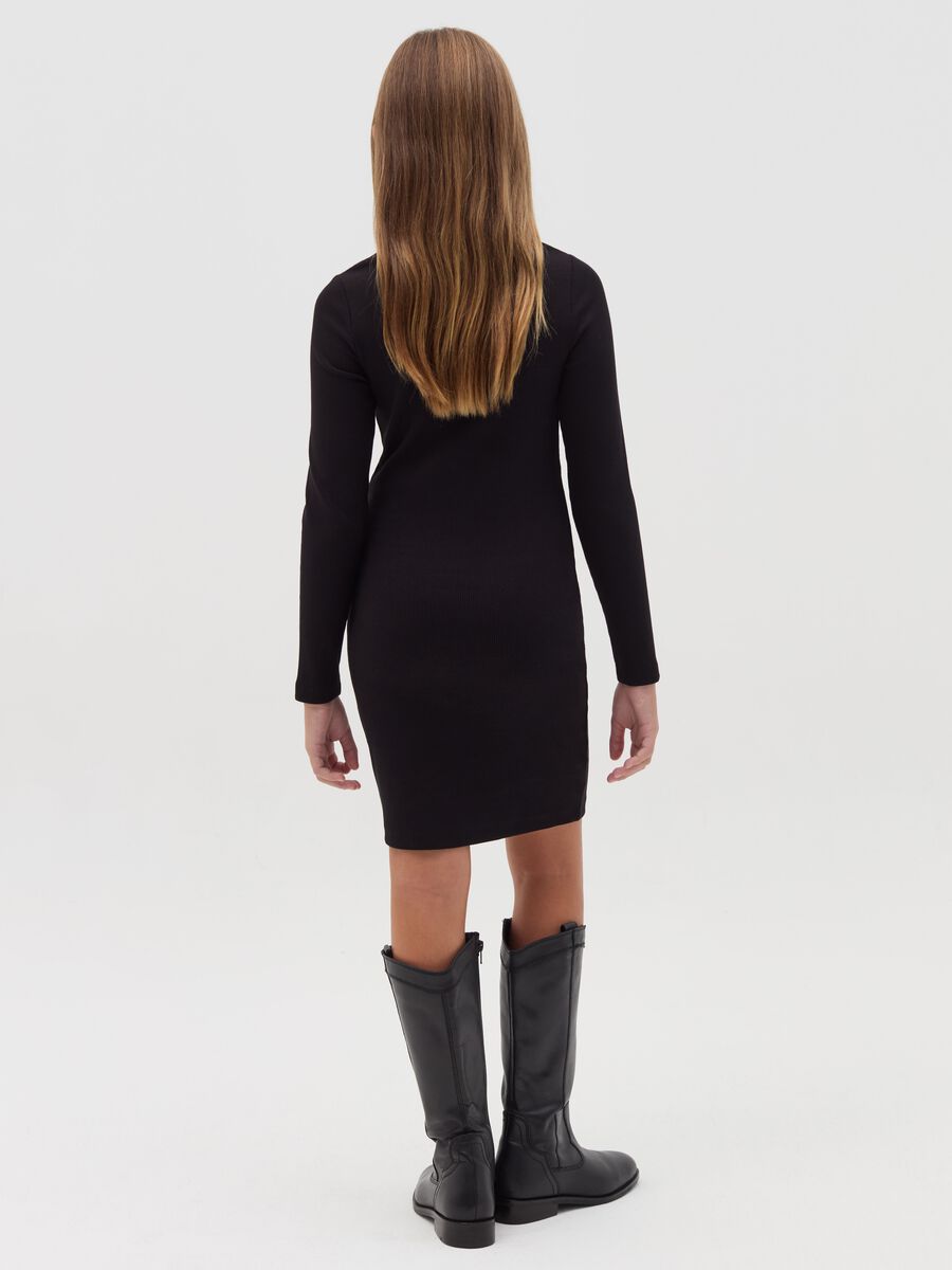 Ribbed dress with cut-out detail_1