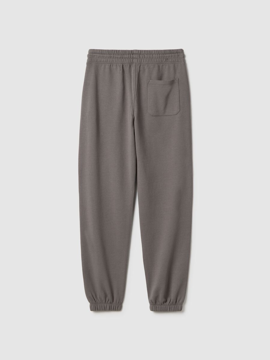 Boys' regular fit grey pure cotton jogger trousers_1