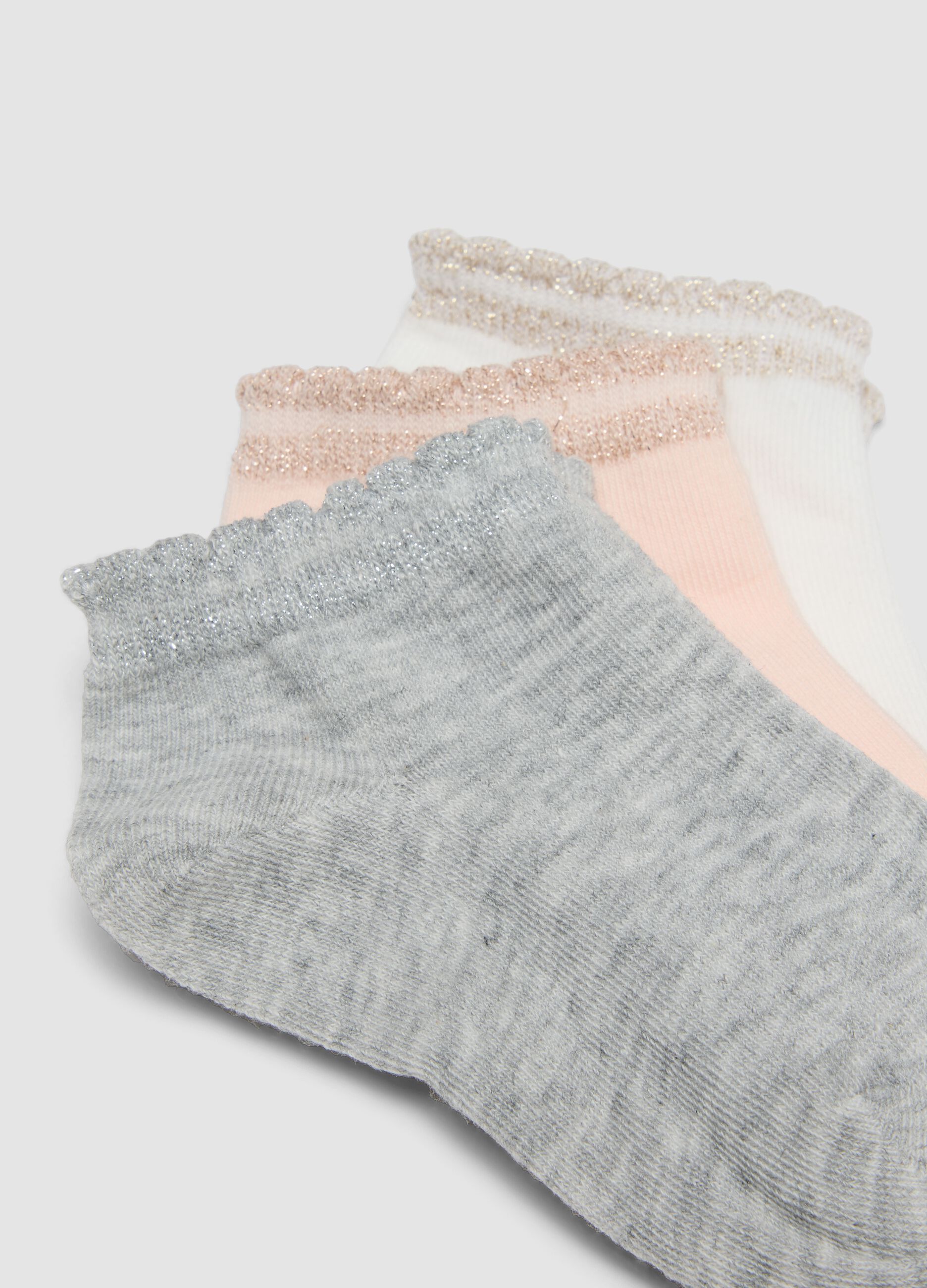 Girls&rsquo; multicolour stretch cotton-blend multipack socks