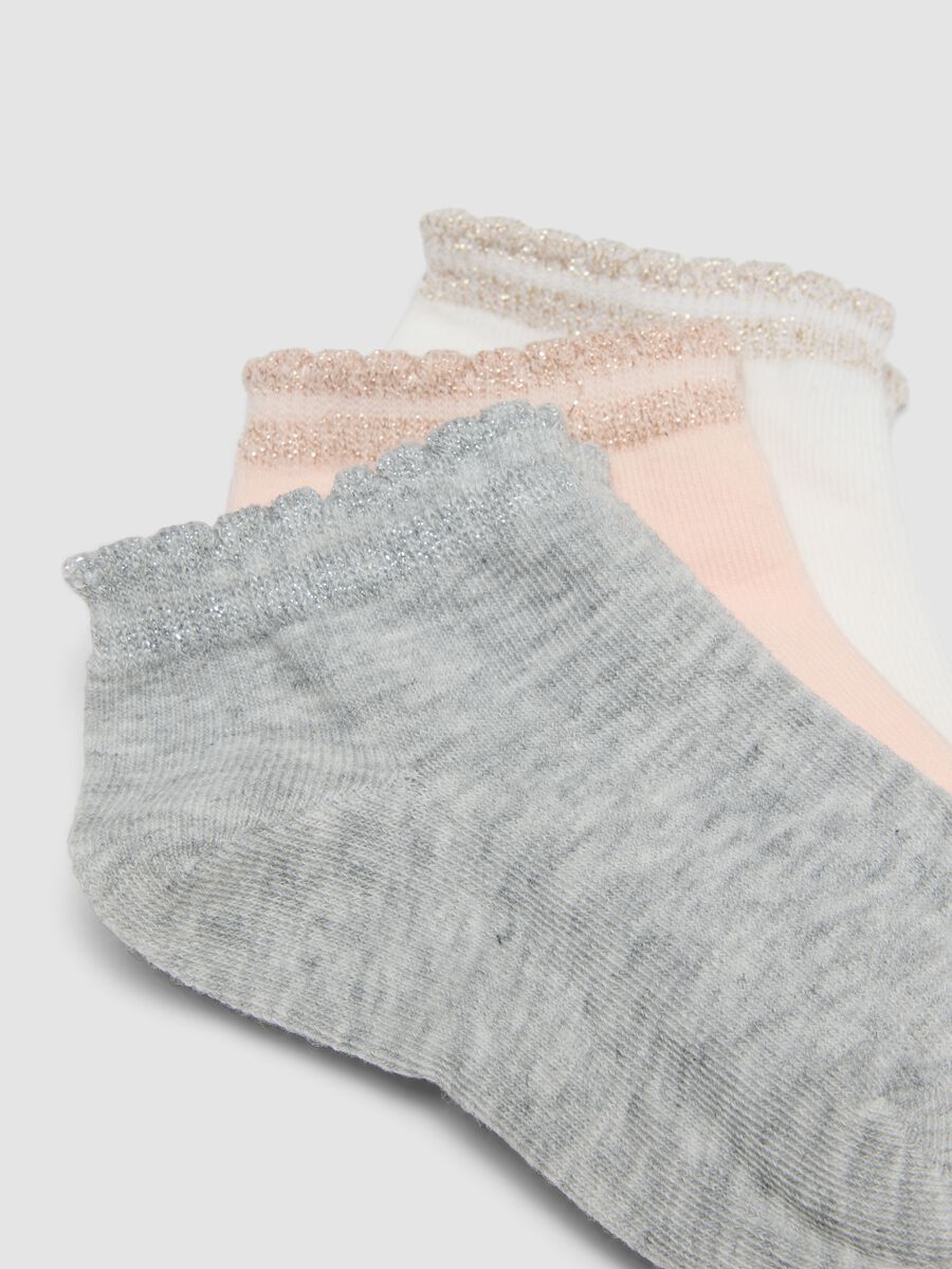 Girls&rsquo; multicolour stretch cotton-blend multipack socks_1