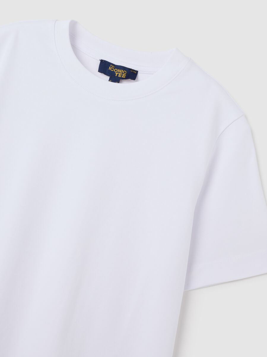 White pure cotton regular fit t-shirt_6