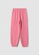 Pink regular-fit fleece cotton joggers_1