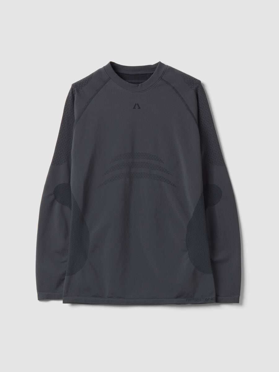Grey thermal long-sleeve stretch T-shirt, 2-way stretch ALTAVIA_4