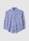 Camisa azul cielo de algod&oacute;n puro ajuste regular con motivo floral_4