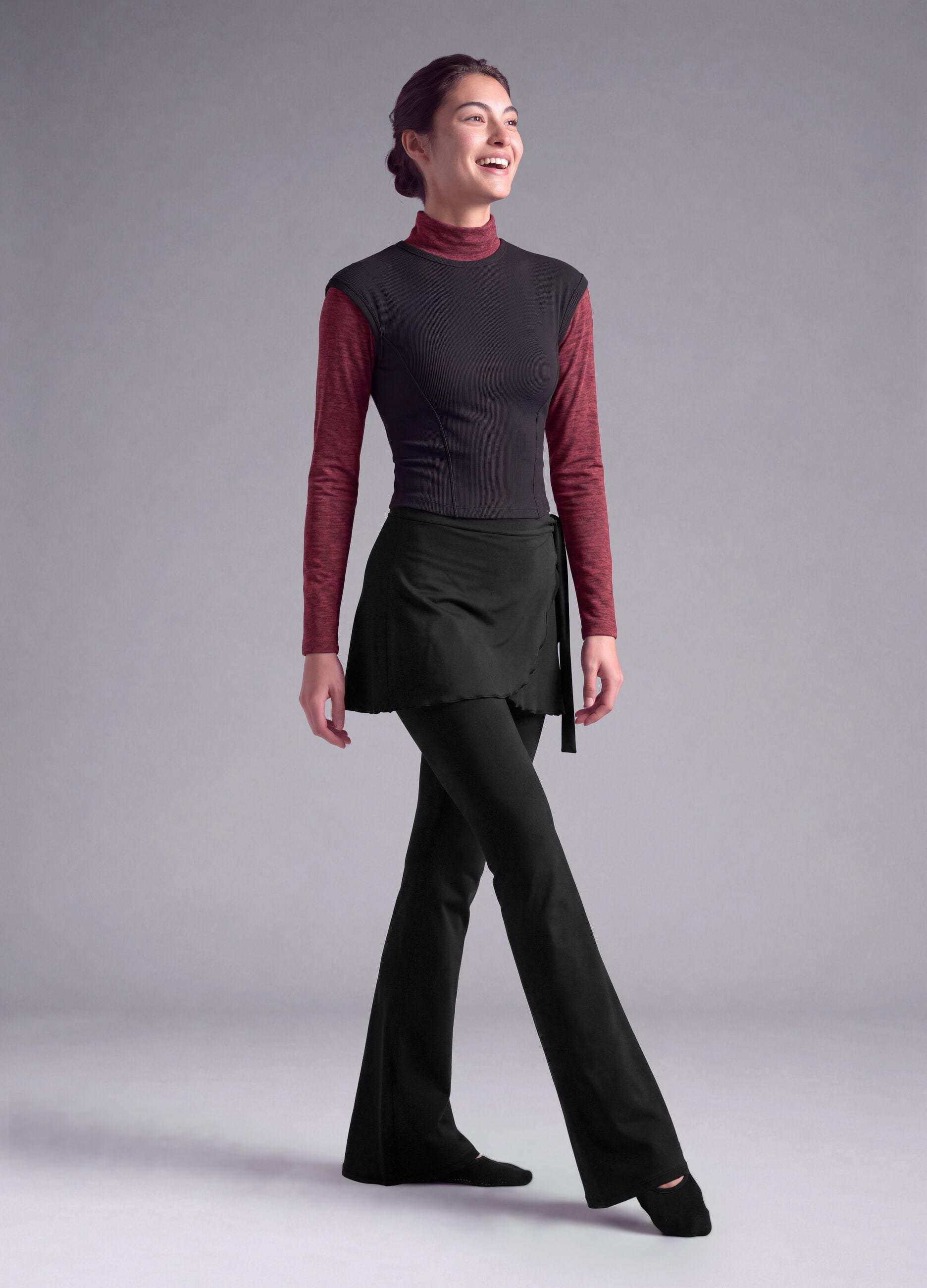 Leggings neri flare in tessuto elasticizzato traspirante ALTAVIA STUDIO