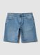 Blue stretch cotton-blend denim shorts, regular fit_4