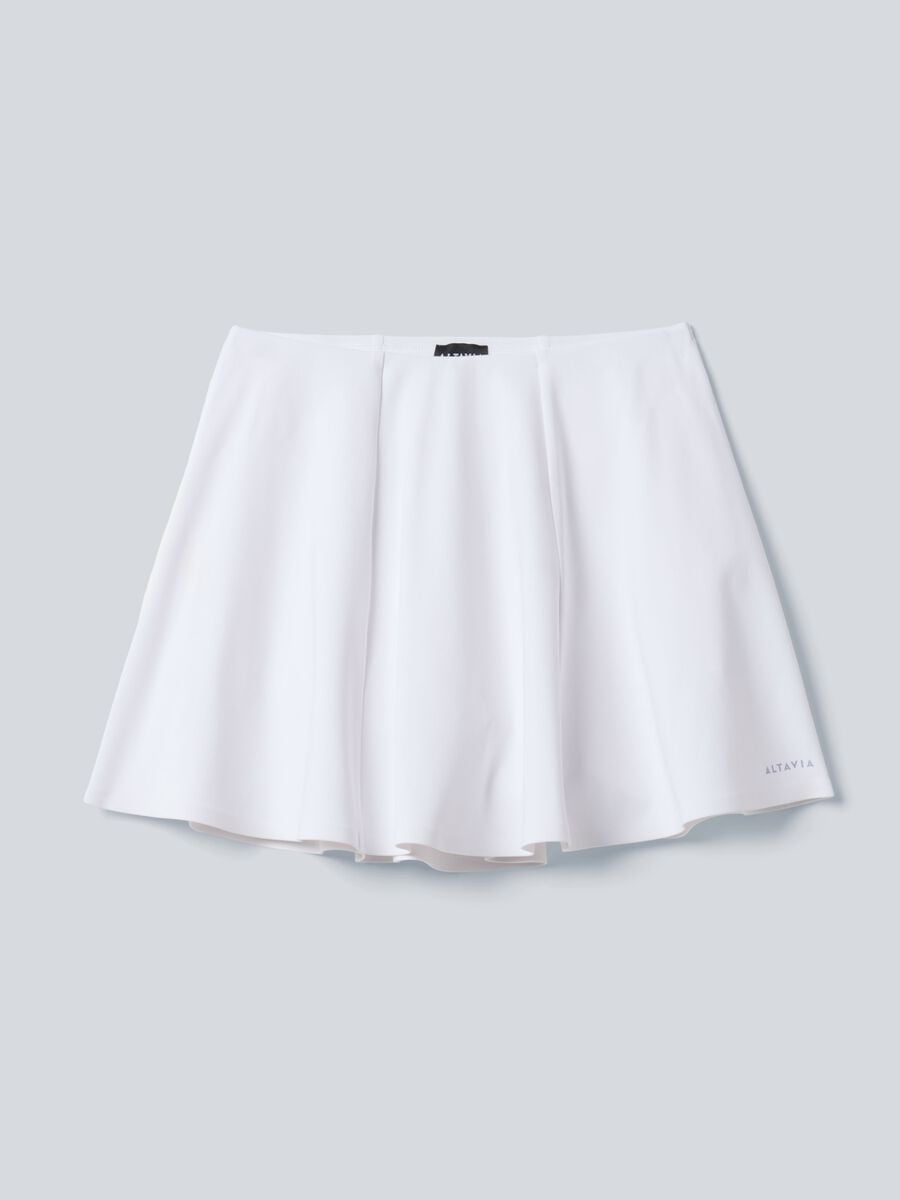 White ALTAVIA COURT sports skirt in stretch technical fabric with integrated shorts_0