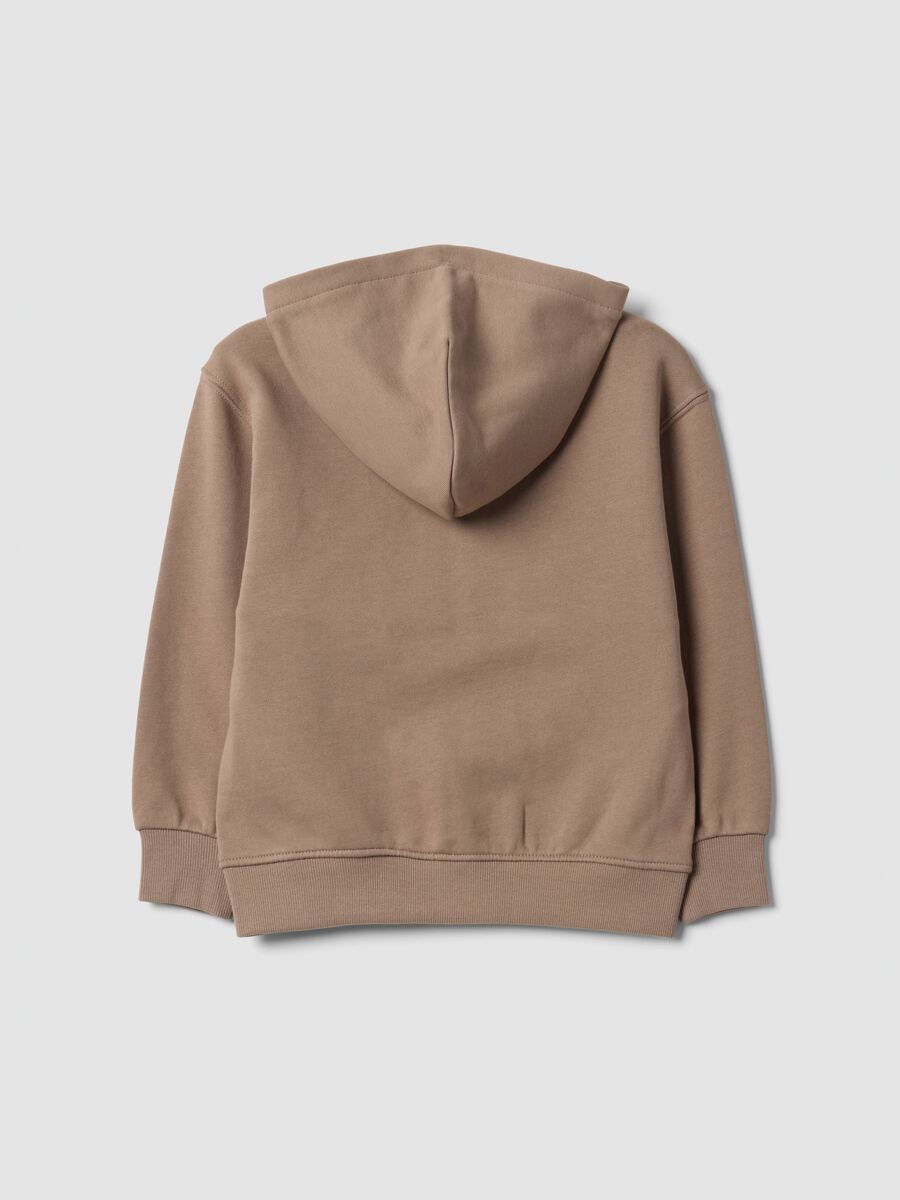 Hellbrauner Hoodie aus reiner Bio-Baumwolle mit Reissverschluss, Oversize-Fit f&uuml;r Jungen_1