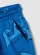 Blue pure cotton shorts with all-over print_3