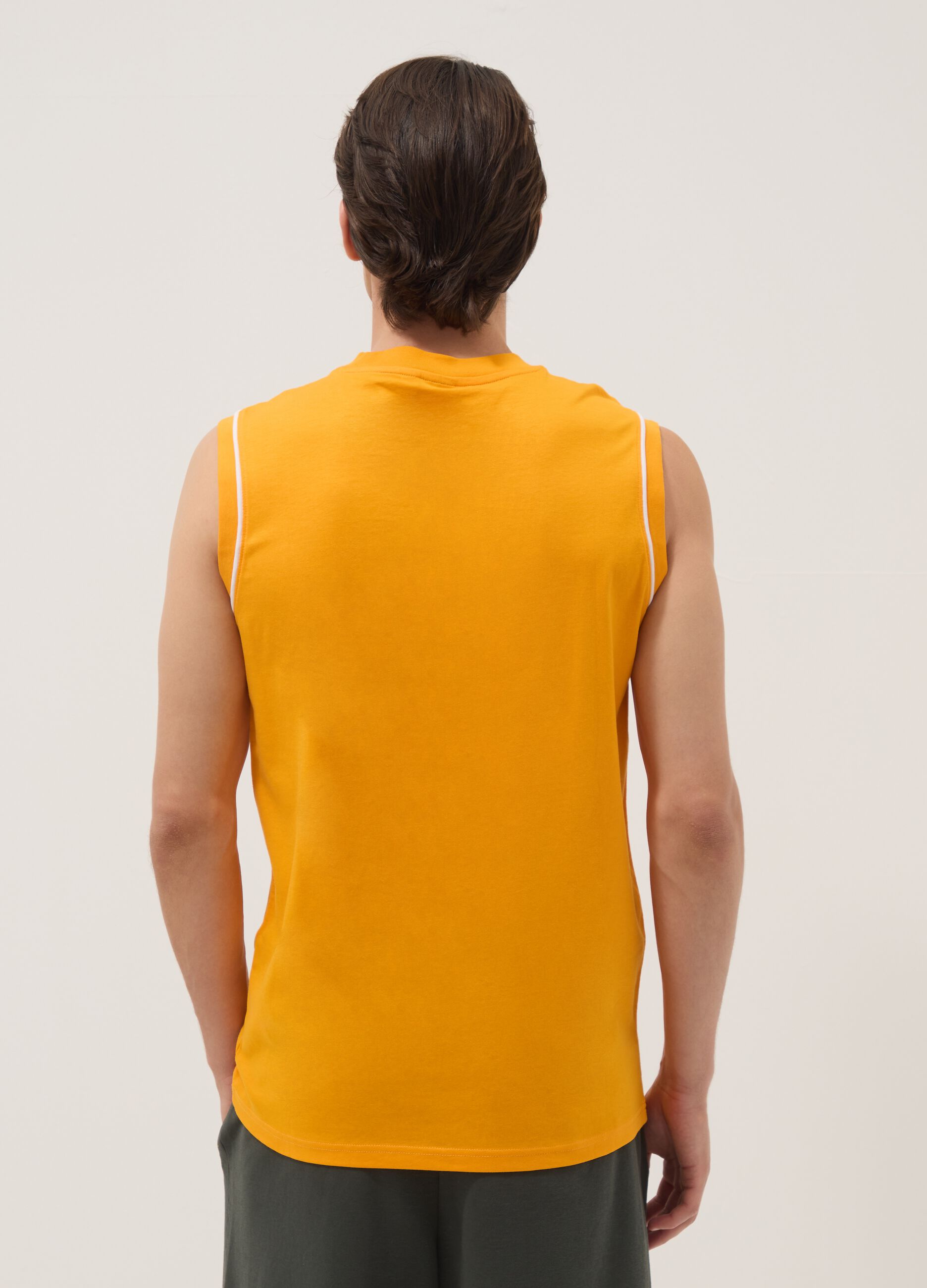 Camisola sem mangas laranja de algod&atilde;o puro com logotipo Everlast