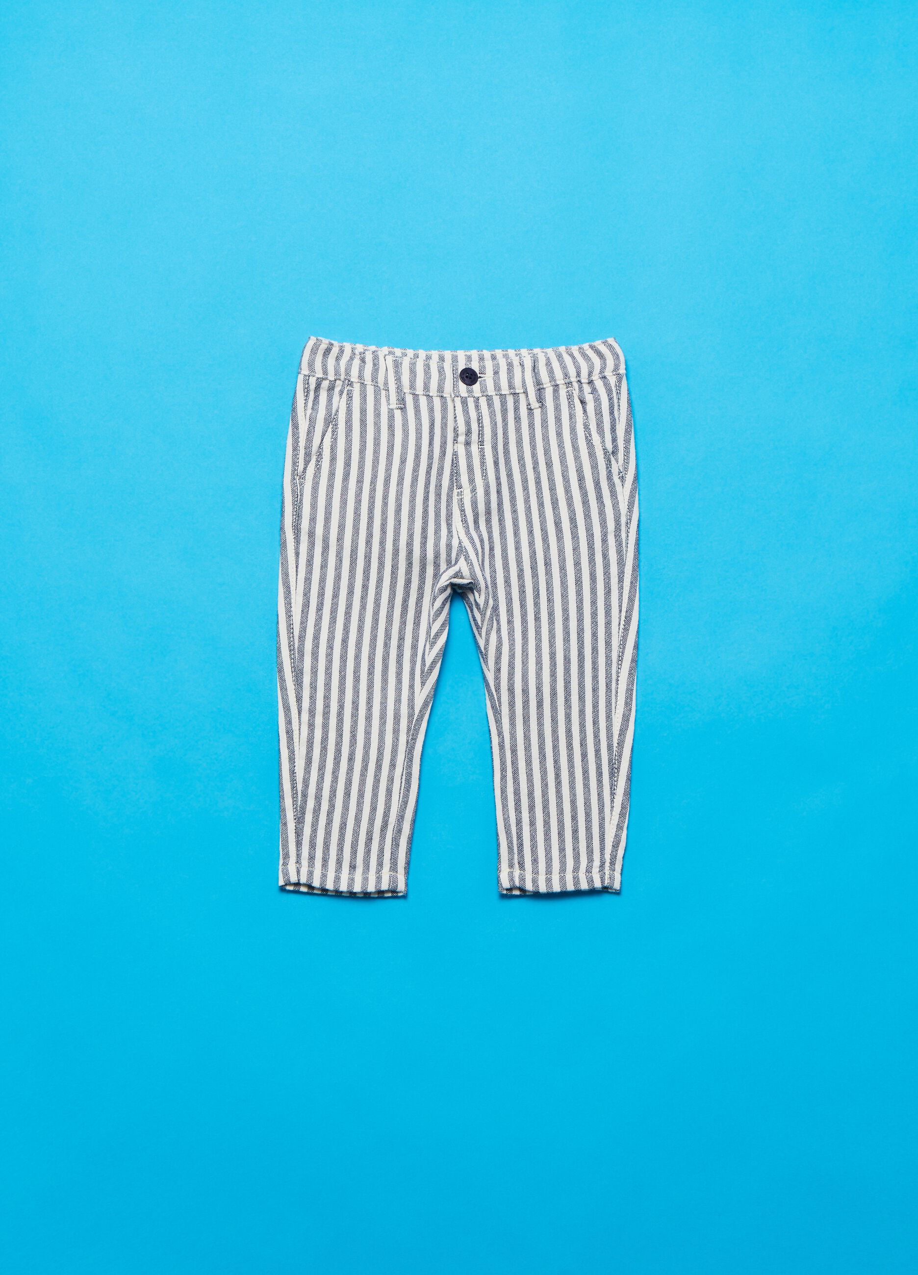 Striped piquet trousers