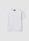 White stretch-cotton T-shirt with studs, regular fit_4
