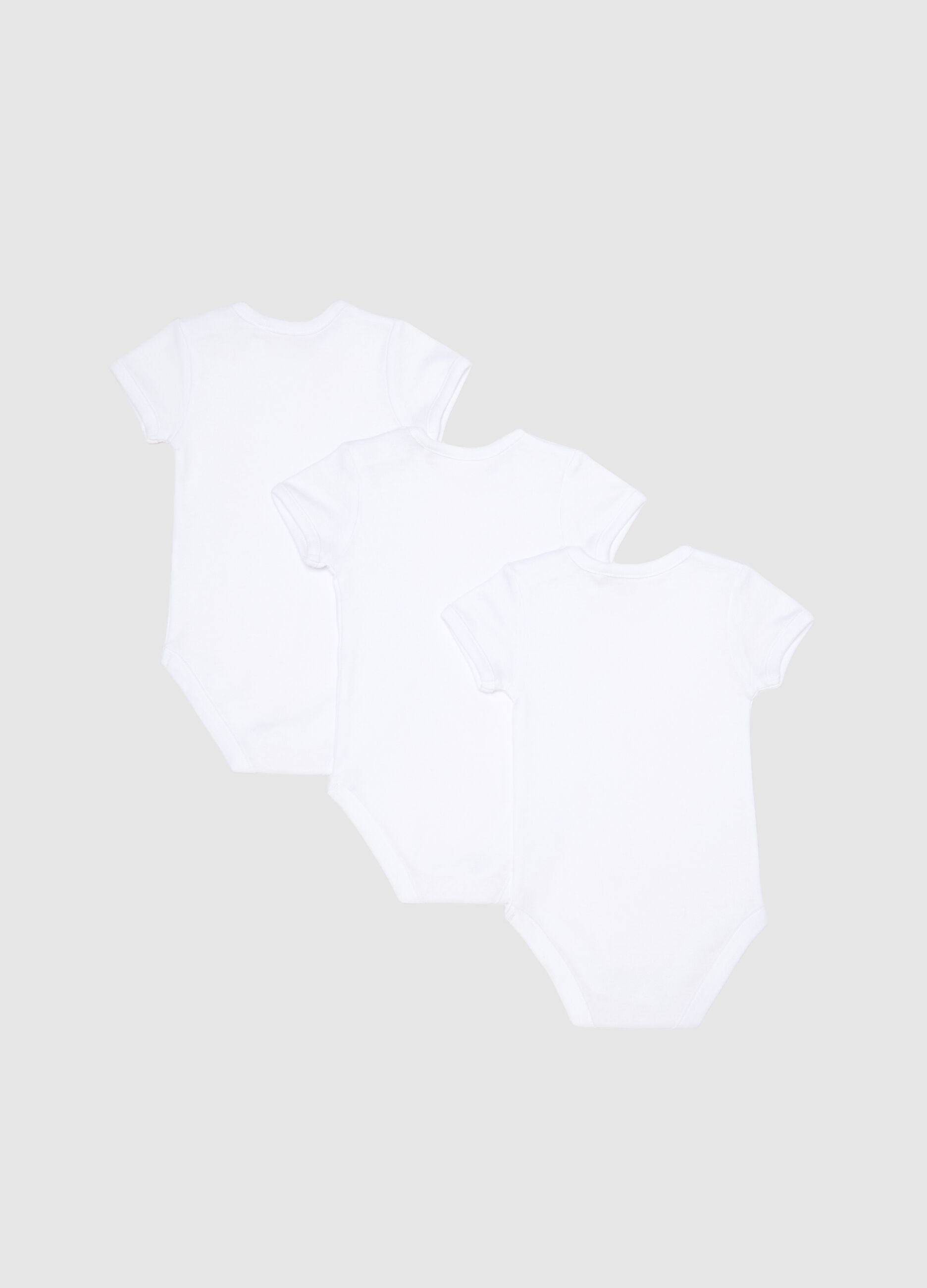 Tripack de Bodies Blancs pour B&eacute;b&eacute; en Pur Coton Bio