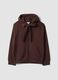 Brown hoodie with tied drawstring, relaxed fit_4