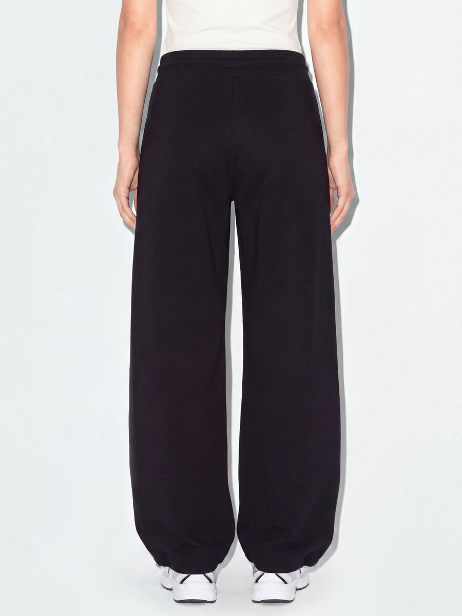 Black cotton-blend baggy-fit jogger trousers_2