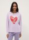 Purple pure cotton regular fit pyjamas with heart design_1