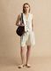 Beige Weste in Slim Fit aus Viskose-Leinen-Mix_2