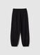 Cal&ccedil;as jogger infantis em algod&atilde;o puro preto com ajuste regular e patch_1