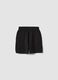 Black pure cotton shorts with elasticated waist_4