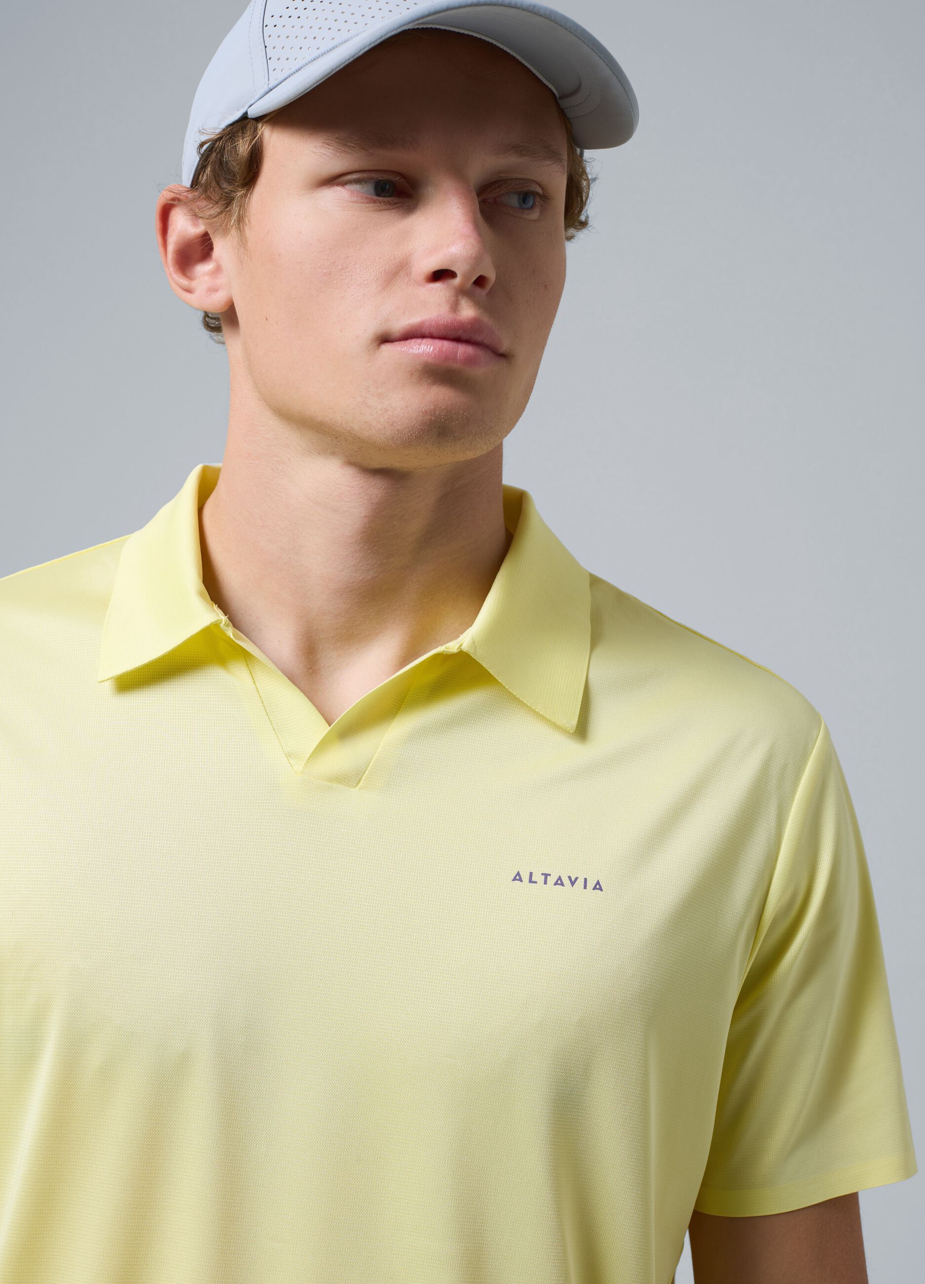 Gelbes ALTAVIA COURT Sport-Poloshirt aus Stretchmaterial