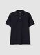Black pure cotton piqu&eacute; polo shirt with classic collar, regular fit_4