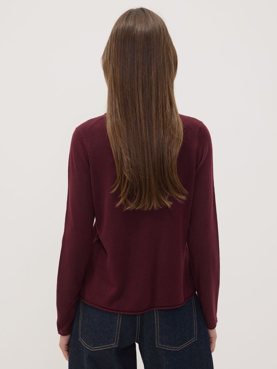 Purple long-sleeved crew-neck top_3