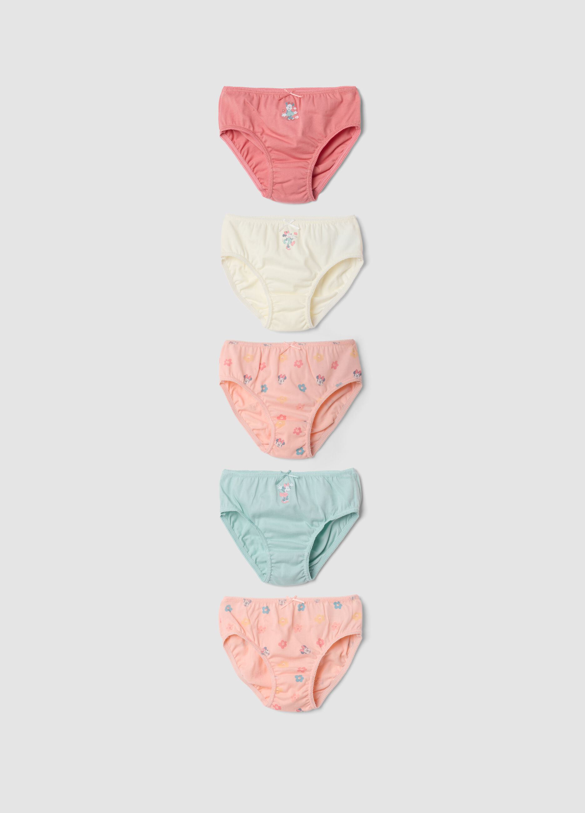5er-Pack Slips aus reiner Bio-Baumwolle mit Minnie-Print