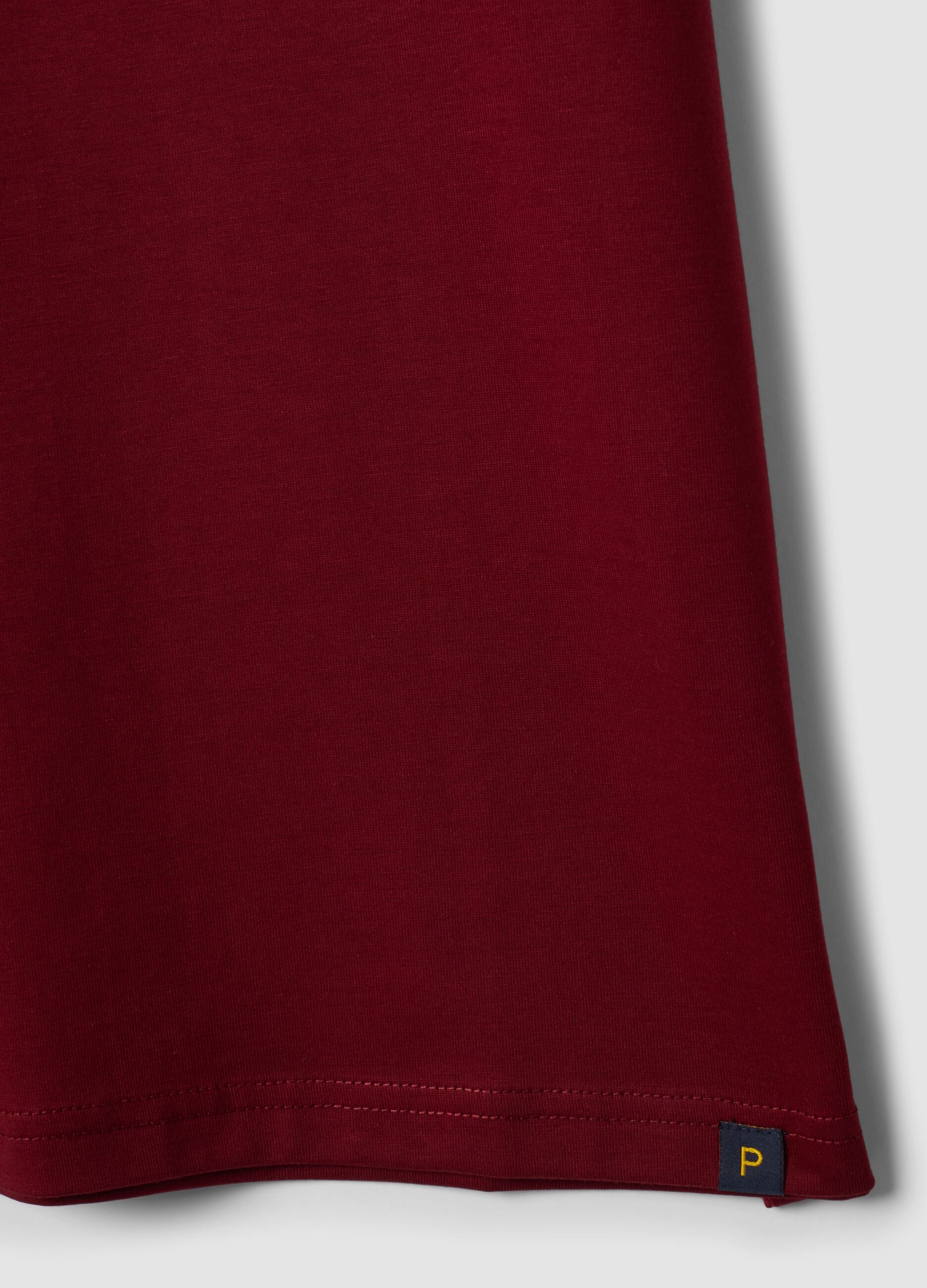 Red Supima cotton crew-neck T-shirt, regular fit