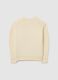 Regular fit beige girl's pullover with knitted design_4