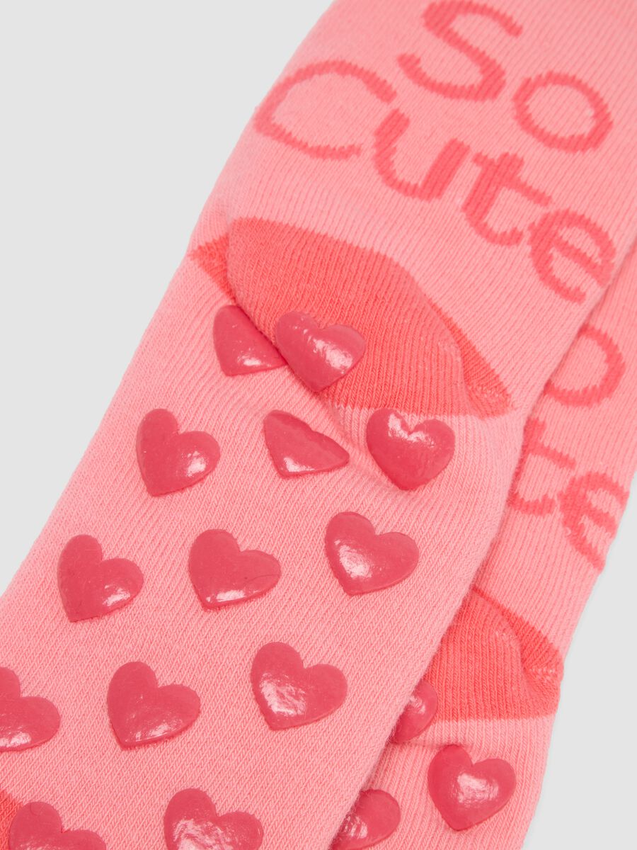 2er-Pack rutschfeste rosa Socken aus elastischer Bio-Baumwolle_2