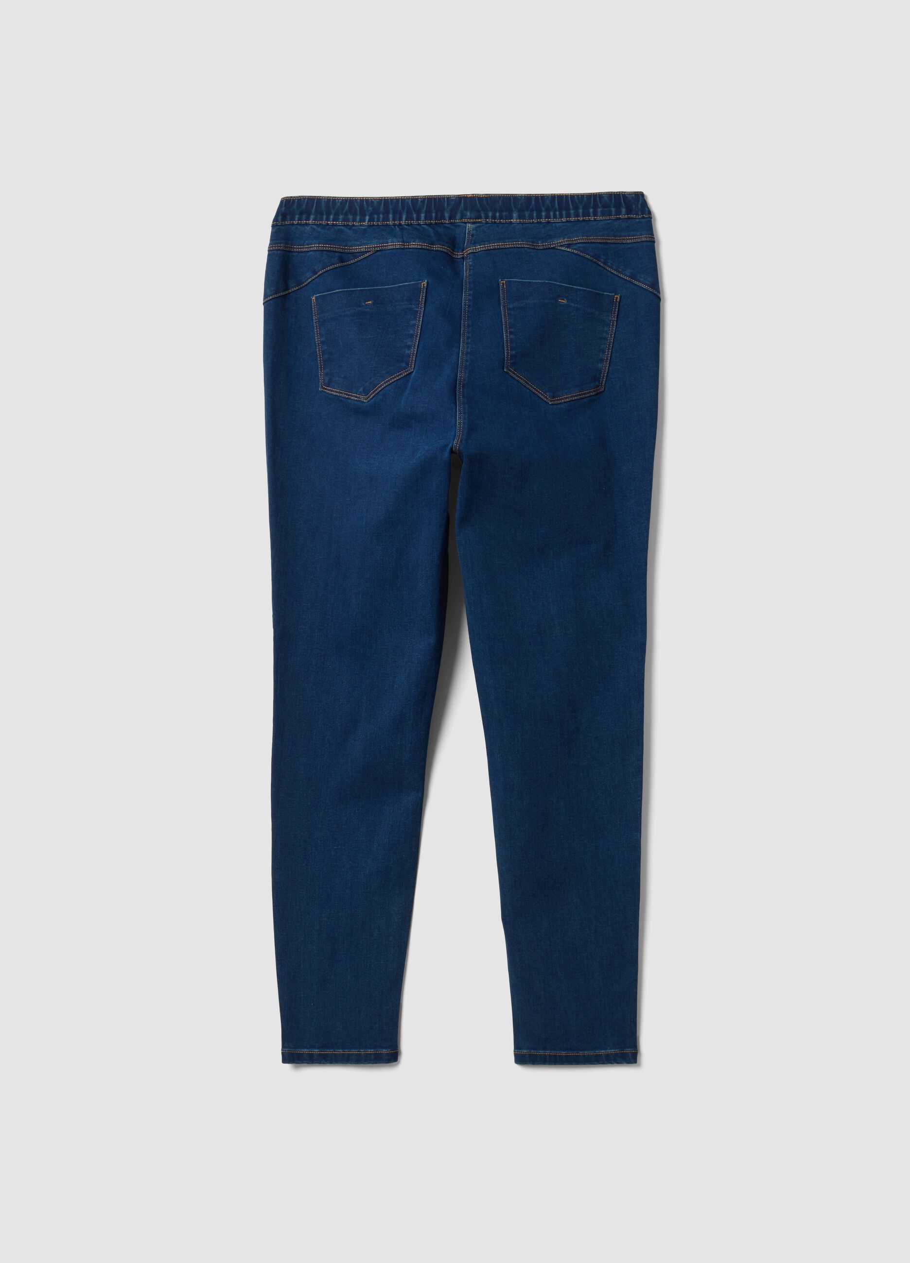 Jeggings blu skinny in cotone e viscosa elasticizzata