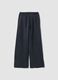 Graue Wide-Leg-Jogger aus Baumwollmix mit Strass_2