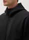 Black regular fit hoodie with front zip collar_3