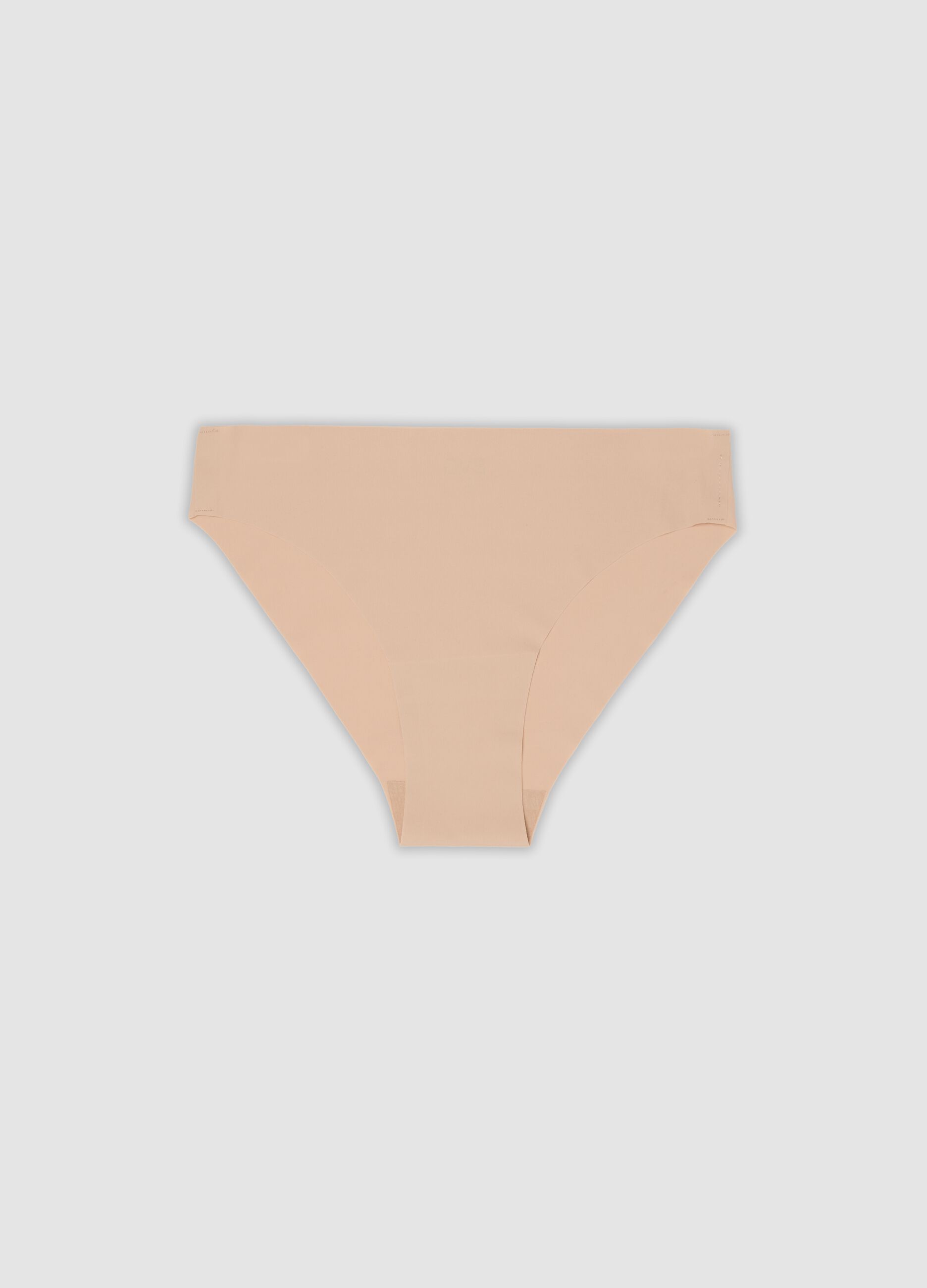 Regular fit beige stretch blend briefs