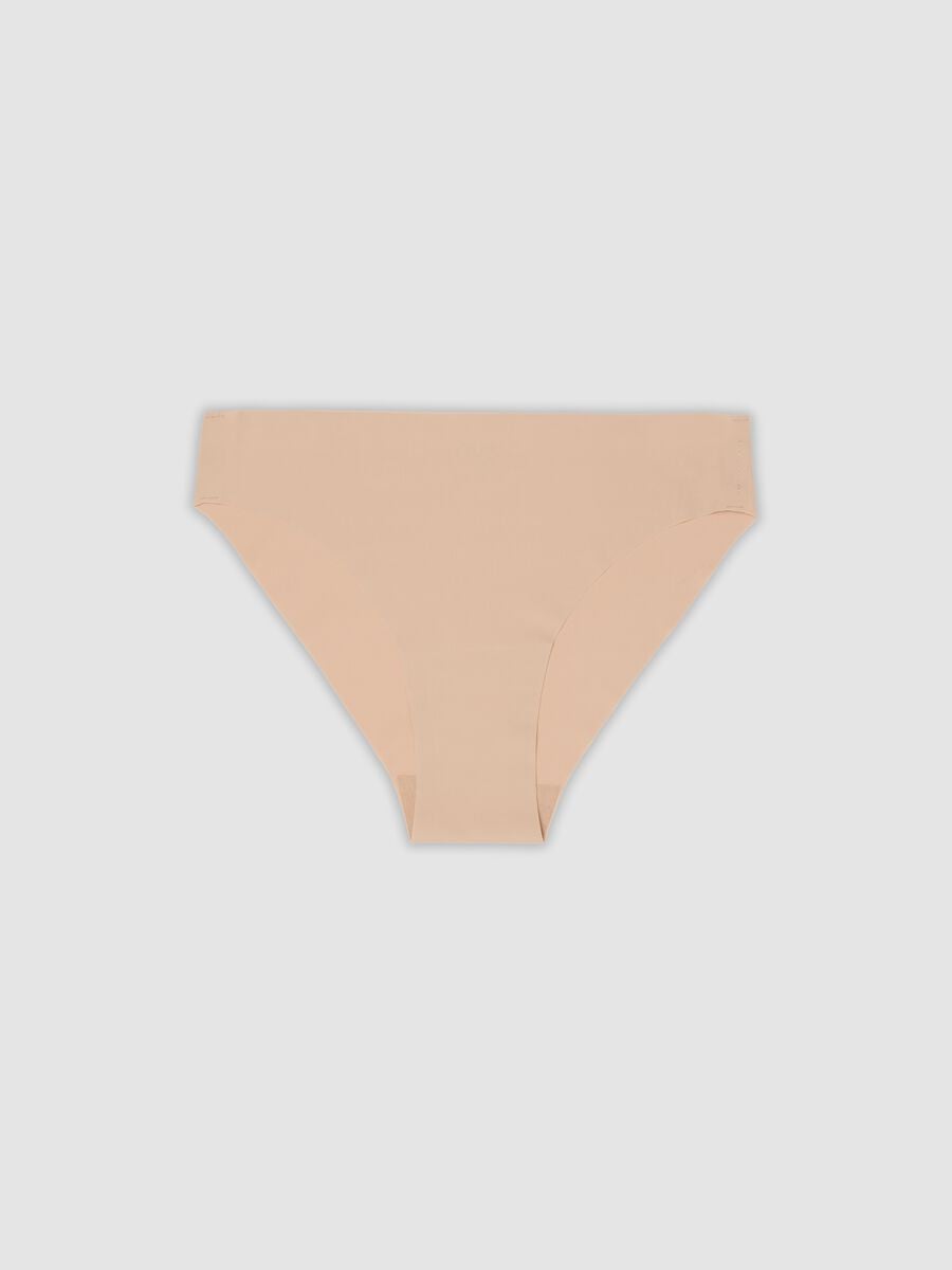 Regular fit beige stretch blend briefs_4