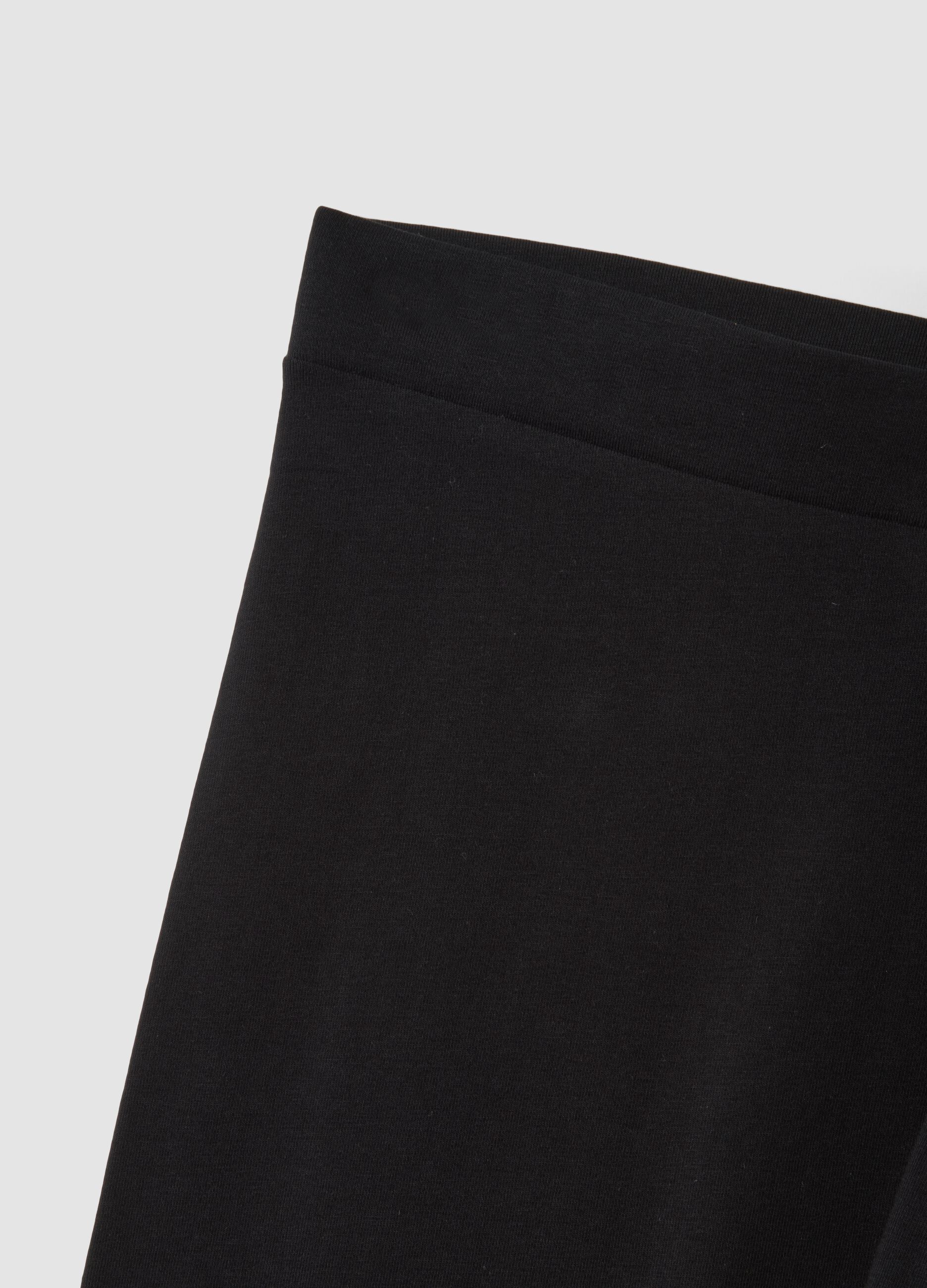 Black stretch cotton leggings