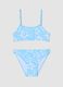 Girls&rsquo; light blue floral print bikini_0