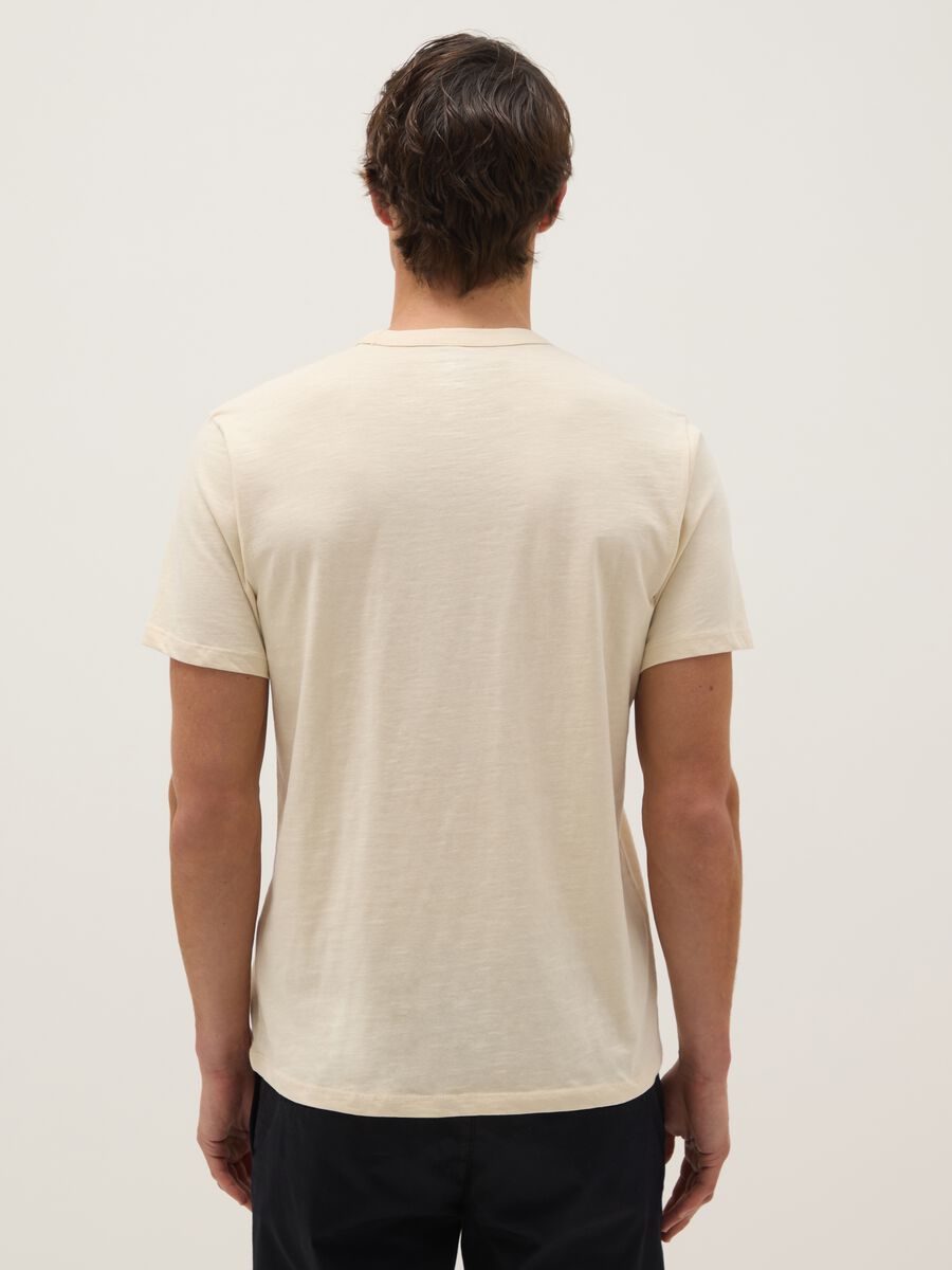 T-shirt a maniche corte in puro cotone beige regular fit_2