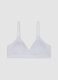 Grey organic cotton and stretch viscose triangle bra_0
