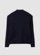 Blue pure cotton zip jacket with knitted sleeves, regular fit_2