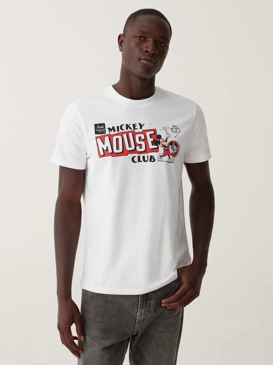 Cotton T-shirt with Mickey Mouse Club print_0