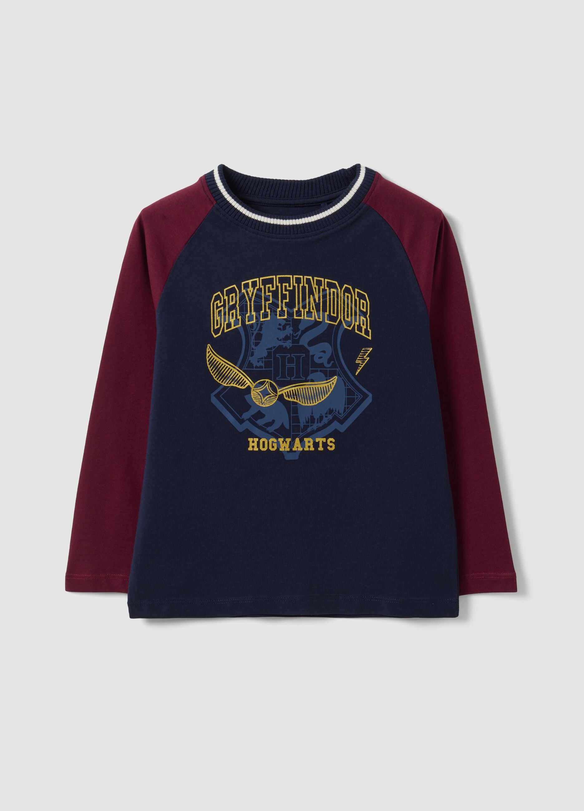 Blue pure cotton crew-neck T-shirt with Harry Potter print