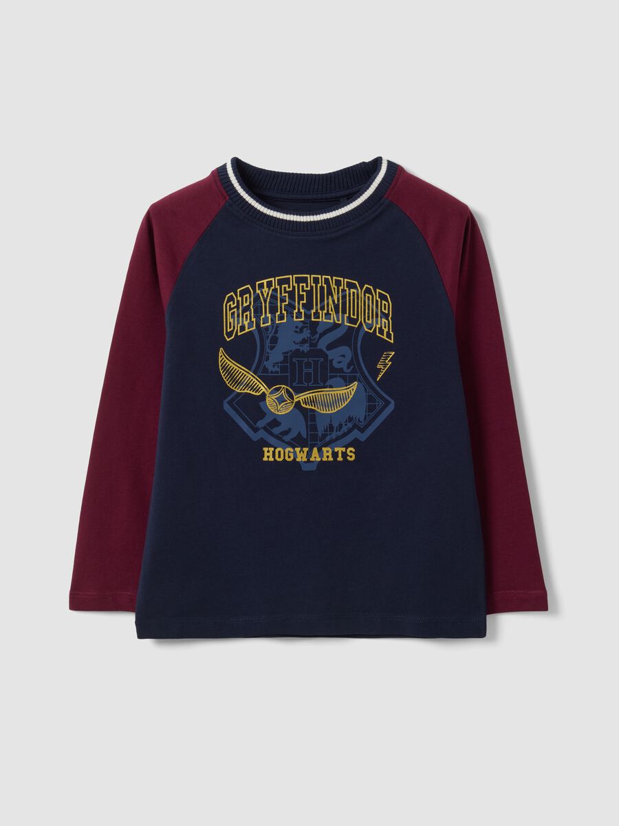 Blue pure cotton crew-neck T-shirt with Harry Potter print_0