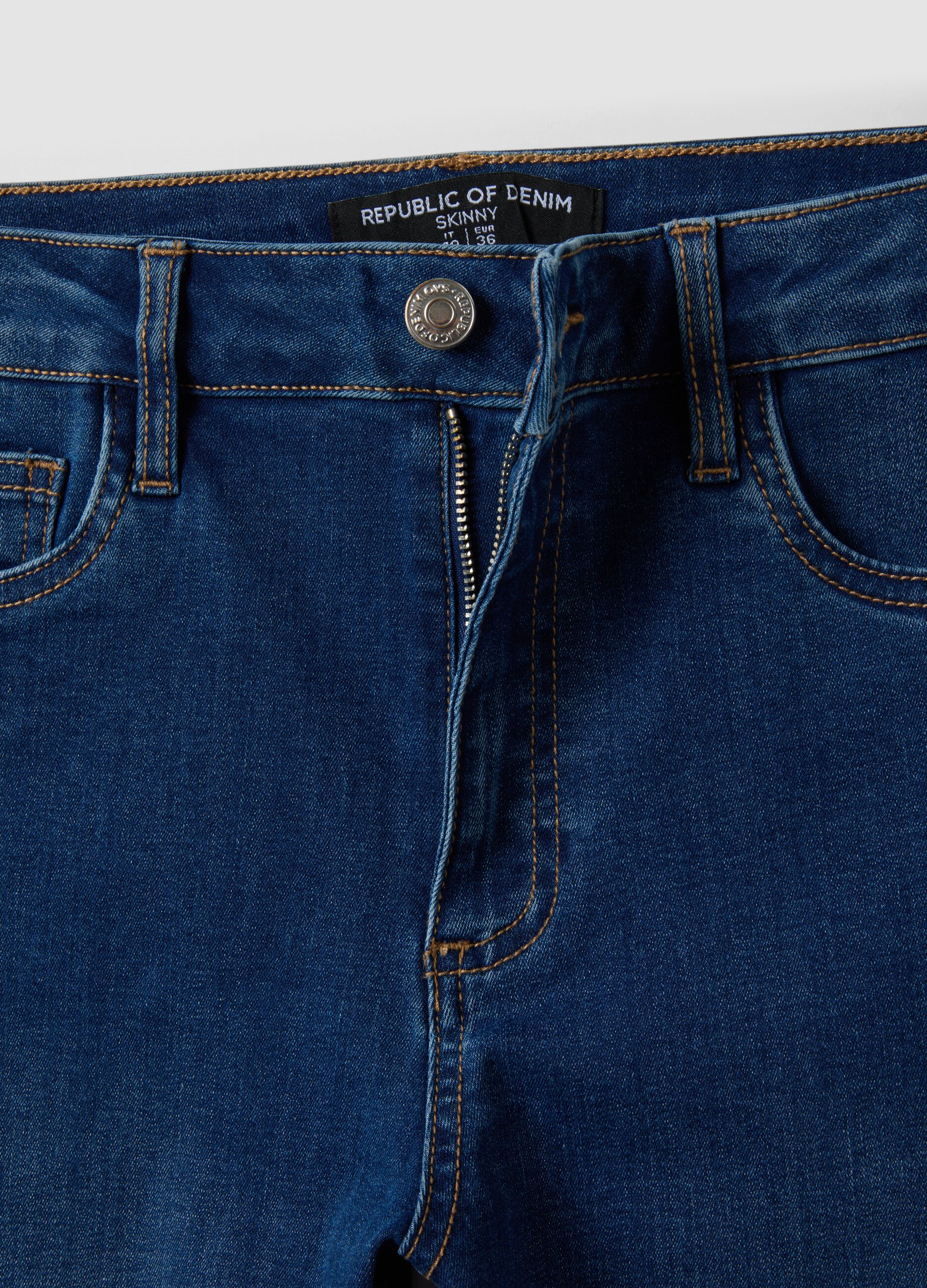 Blue skinny-fit stretch cotton-viscose jeans