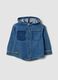 Blaue Denim-Shacket mit Kapuze aus Baumwoll- und Viskosemix f&uuml;r Jungen_0