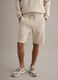 Beige regular fit stretch cotton blend bermuda shorts_1