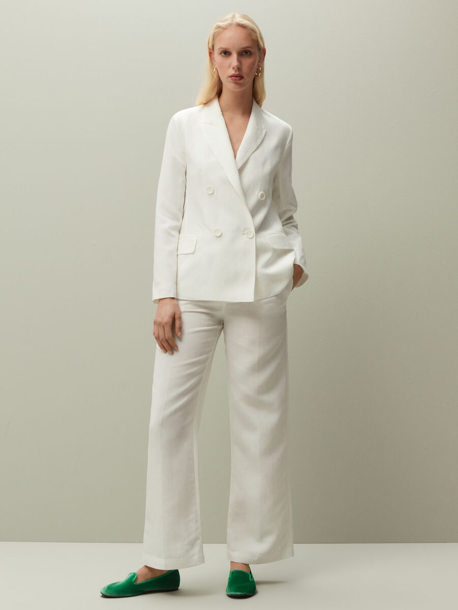 Palazzo trousers in linen and Lyocell_0
