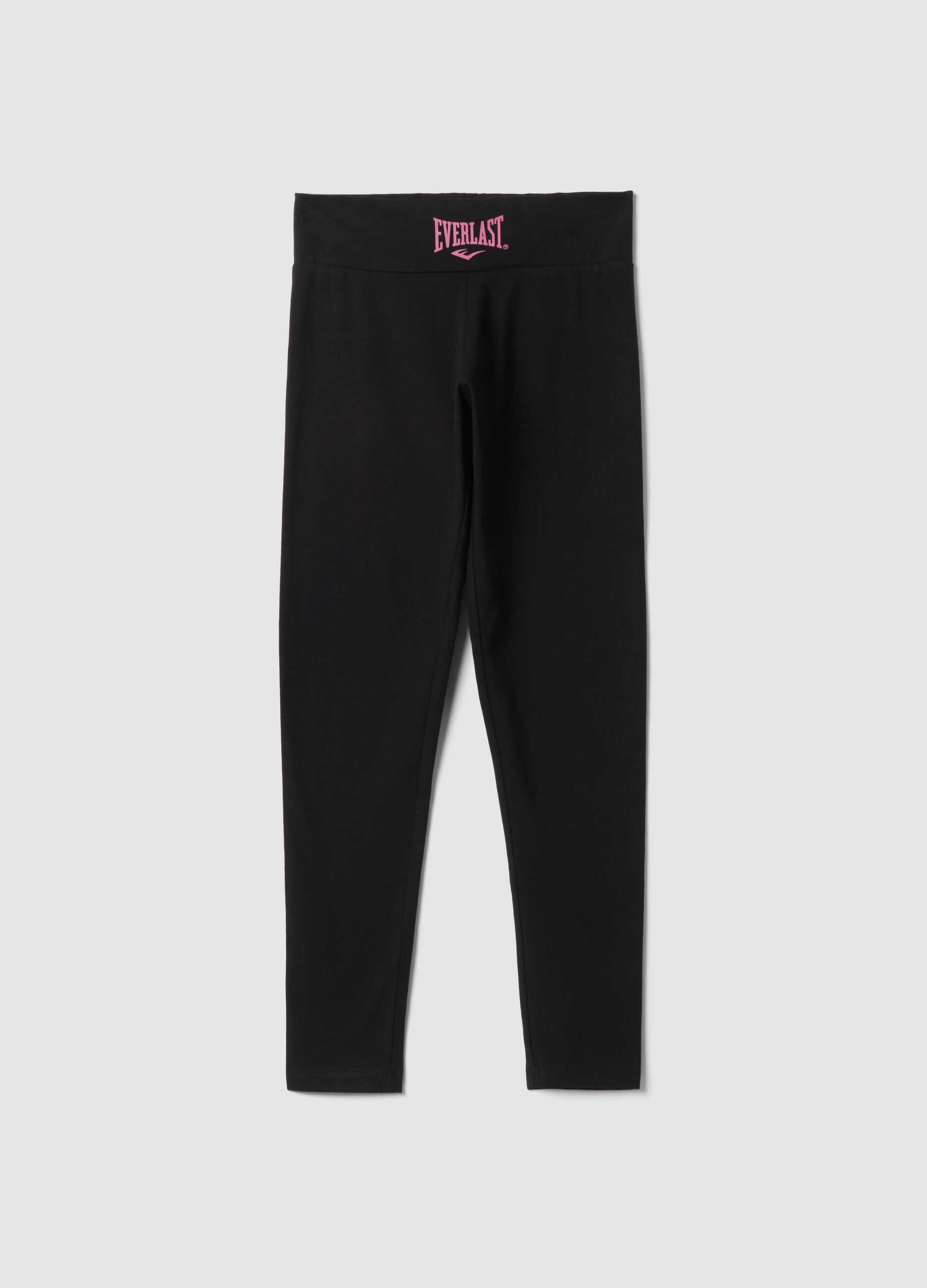 Schwarze Slim-Fit-Leggings aus elastischem Baumwolljersey mit Everlast-Logo